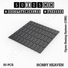 Load image into Gallery viewer, Rectangle Bases Range Sizes - 20x15mm to 75x25mm Small Sizes 3d Print Full Range Tabletop Games - ModelBricks
