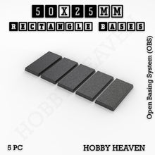 Load image into Gallery viewer, Rectangle Bases Range Sizes - 75x30mm to 125x40mm Medium Sizes 3d Print Full Range Tabletop Games - ModelBricks
