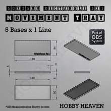 Load image into Gallery viewer, Rectangle Movement Trays | Cavalry &amp; Monsters | 50×25-100×60mm | OBS System - ModelBricks
