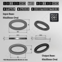 Load image into Gallery viewer, Oval To Oval Bases Size Converters 3d Print Full Range - ModelBricks
