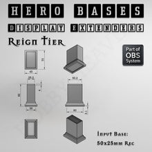 Load image into Gallery viewer, Hero Bases Display Extenders | Squares and Rectangles | Convert Gaming Bases to Display Bases &amp; Plinths - ModelBricks

