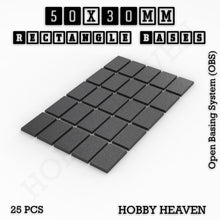 Load image into Gallery viewer, Rectangle Bases Range Sizes - 20x15mm to 75x25mm Small Sizes 3d Print Full Range Tabletop Games - ModelBricks
