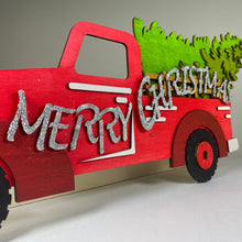Load image into Gallery viewer, Merry Christmas Truck Tree Sign - Handmade Ornament by Curious Rabbit ® - ModelBricks
