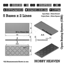 Load image into Gallery viewer, Round to Square Movement Trays Adapters for Tabletop Games - ModelBricks
