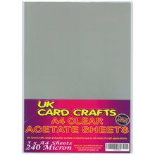 Load image into Gallery viewer, 5 x A4 Clear Acetate Sheets – 240 Micron Transparent Film for Crafting &amp; OHP - ModelBricks
