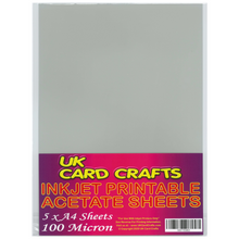 Load image into Gallery viewer, 5 x A4 Inkjet Printable Acetate Sheets – Clear Film for Crafts &amp; Card Making - ModelBricks
