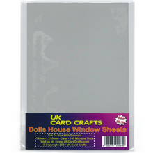 Load image into Gallery viewer, 5 x Dolls House Window Glazing Sheets – 210mm x 145mm Thin Clear Film - ModelBricks

