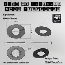 Load image into Gallery viewer, Round To Oval Bases Size Converters 3d Print Full Range - ModelBricks
