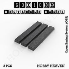 Load image into Gallery viewer, Rectangle Bases Range Sizes - 20x15mm to 75x25mm Small Sizes 3d Print Full Range Tabletop Games - ModelBricks

