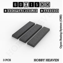 Load image into Gallery viewer, Rectangle Bases Range Sizes - 20x15mm to 75x25mm Small Sizes 3d Print Full Range Tabletop Games - ModelBricks
