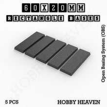 Load image into Gallery viewer, Rectangle Bases Range Sizes - 20x15mm to 75x25mm Small Sizes 3d Print Full Range Tabletop Games - ModelBricks
