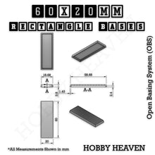 Load image into Gallery viewer, Rectangle Bases Range Sizes - 75x30mm to 125x40mm Medium Sizes 3d Print Full Range Tabletop Games - ModelBricks
