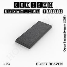 Load image into Gallery viewer, Rectangle Bases Range Sizes - 20x15mm to 75x25mm Small Sizes 3d Print Full Range Tabletop Games - ModelBricks
