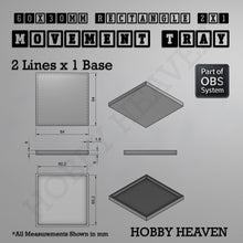 Load image into Gallery viewer, Rectangle Movement Trays | Cavalry &amp; Monsters | 50×25-100×60mm | OBS System - ModelBricks
