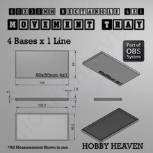 Load image into Gallery viewer, Rectangle Movement Trays | Cavalry &amp; Monsters | 50×25-100×60mm | OBS System - ModelBricks
