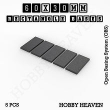 Load image into Gallery viewer, Rectangle Bases Range Sizes - 75x30mm to 125x40mm Medium Sizes 3d Print Full Range Tabletop Games - ModelBricks

