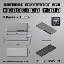 Load image into Gallery viewer, Rectangle Movement Trays | Cavalry &amp; Monsters | 50×25-100×60mm | OBS System - ModelBricks
