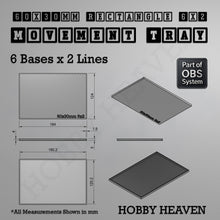 Load image into Gallery viewer, Rectangle Movement Trays | Cavalry &amp; Monsters | 50×25-100×60mm | OBS System - ModelBricks
