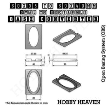 Load image into Gallery viewer, Wargaming Oval to Rectangle Base Converters – Tabletop Games | 3D Printed Tabletop Accessories - ModelBricks
