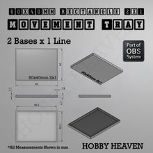 Load image into Gallery viewer, Rectangle Movement Trays | Cavalry &amp; Monsters | 50×25-100×60mm | OBS System - ModelBricks
