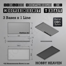 Load image into Gallery viewer, Rectangle Movement Trays | Cavalry &amp; Monsters | 50×25-100×60mm | OBS System - ModelBricks
