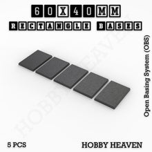 Load image into Gallery viewer, Rectangle Bases Range Sizes - 20x15mm to 75x25mm Small Sizes 3d Print Full Range Tabletop Games - ModelBricks
