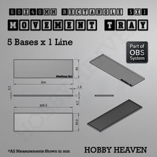 Load image into Gallery viewer, Rectangle Movement Trays | Cavalry &amp; Monsters | 50×25-100×60mm | OBS System - ModelBricks
