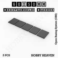 Load image into Gallery viewer, Rectangle Bases Range Sizes - 20x15mm to 75x25mm Small Sizes 3d Print Full Range Tabletop Games - ModelBricks
