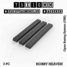 Load image into Gallery viewer, Rectangle Bases Range Sizes - 75x30mm to 125x40mm Medium Sizes 3d Print Full Range Tabletop Games - ModelBricks
