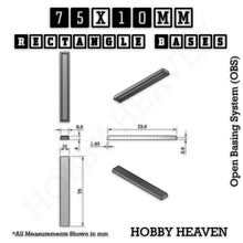 Load image into Gallery viewer, Rectangle Bases Range Sizes - 20x15mm to 75x25mm Small Sizes 3d Print Full Range Tabletop Games - ModelBricks
