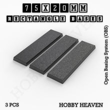 Load image into Gallery viewer, Rectangle Bases Range Sizes - 20x15mm to 75x25mm Small Sizes 3d Print Full Range Tabletop Games - ModelBricks
