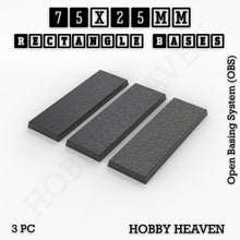 Load image into Gallery viewer, Rectangle Bases Range Sizes - 20x15mm to 75x25mm Small Sizes 3d Print Full Range Tabletop Games - ModelBricks
