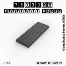 Load image into Gallery viewer, Rectangle Bases Range Sizes - 75x30mm to 125x40mm Medium Sizes 3d Print Full Range Tabletop Games - ModelBricks
