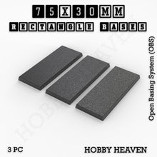 Load image into Gallery viewer, Rectangle Bases Range Sizes - 75x30mm to 125x40mm Medium Sizes 3d Print Full Range Tabletop Games - ModelBricks
