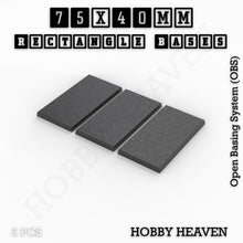 Load image into Gallery viewer, Rectangle Bases Range Sizes - 75x30mm to 125x40mm Medium Sizes 3d Print Full Range Tabletop Games - ModelBricks
