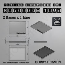Load image into Gallery viewer, Rectangle Movement Trays | Cavalry &amp; Monsters | 50×25-100×60mm | OBS System - ModelBricks
