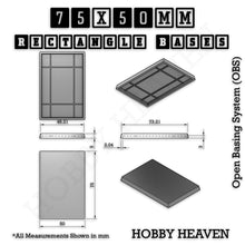 Load image into Gallery viewer, Rectangle Bases Range Sizes - 75x30mm to 125x40mm Medium Sizes 3d Print Full Range Tabletop Games - ModelBricks
