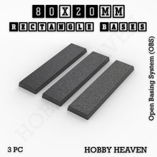 Load image into Gallery viewer, Rectangle Bases Range Sizes - 75x30mm to 125x40mm Medium Sizes 3d Print Full Range Tabletop Games - ModelBricks
