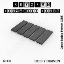 Load image into Gallery viewer, Rectangle Bases Range Sizes - 75x30mm to 125x40mm Medium Sizes 3d Print Full Range Tabletop Games - ModelBricks
