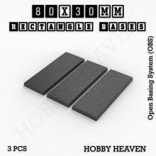Load image into Gallery viewer, Rectangle Bases Range Sizes - 75x30mm to 125x40mm Medium Sizes 3d Print Full Range Tabletop Games - ModelBricks
