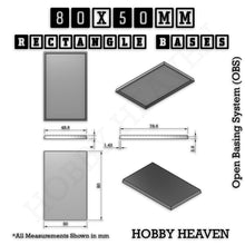 Load image into Gallery viewer, Rectangle Bases Range Sizes - 75x30mm to 125x40mm Medium Sizes 3d Print Full Range Tabletop Games - ModelBricks
