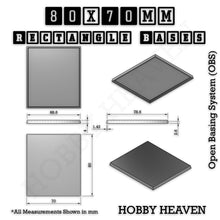 Load image into Gallery viewer, Rectangle Bases Range Sizes - 75x30mm to 125x40mm Medium Sizes 3d Print Full Range Tabletop Games - ModelBricks
