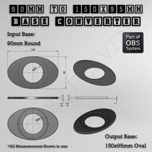 Load image into Gallery viewer, Round To Oval Bases Size Converters 3d Print Full Range - ModelBricks
