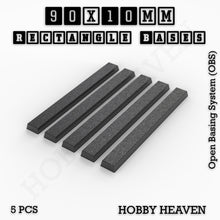 Load image into Gallery viewer, Rectangle Bases Range Sizes - 75x30mm to 125x40mm Medium Sizes 3d Print Full Range Tabletop Games - ModelBricks
