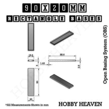 Load image into Gallery viewer, Rectangle Bases Range Sizes - 75x30mm to 125x40mm Medium Sizes 3d Print Full Range Tabletop Games - ModelBricks
