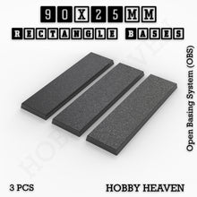 Load image into Gallery viewer, Rectangle Bases Range Sizes - 75x30mm to 125x40mm Medium Sizes 3d Print Full Range Tabletop Games - ModelBricks
