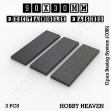 Load image into Gallery viewer, Rectangle Bases Range Sizes - 75x30mm to 125x40mm Medium Sizes 3d Print Full Range Tabletop Games - ModelBricks
