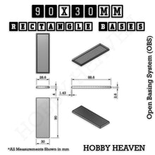 Load image into Gallery viewer, Rectangle Bases Range Sizes - 75x30mm to 125x40mm Medium Sizes 3d Print Full Range Tabletop Games - ModelBricks
