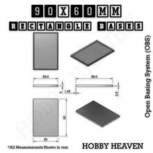 Load image into Gallery viewer, Rectangle Bases Range Sizes - 75x30mm to 125x40mm Medium Sizes 3d Print Full Range Tabletop Games - ModelBricks
