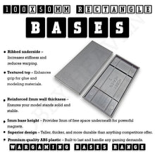 Load image into Gallery viewer, 100x50mm | 50x100mm Rectangular Plain Plastic Bases | Versatile Miniature Stands - ModelBricks
